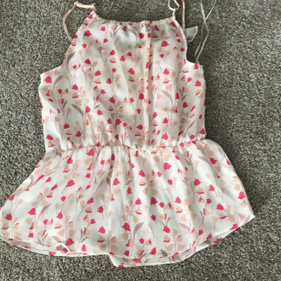 Lauren Conrad peplum ruffle floral print tank - Picture 2 of 2